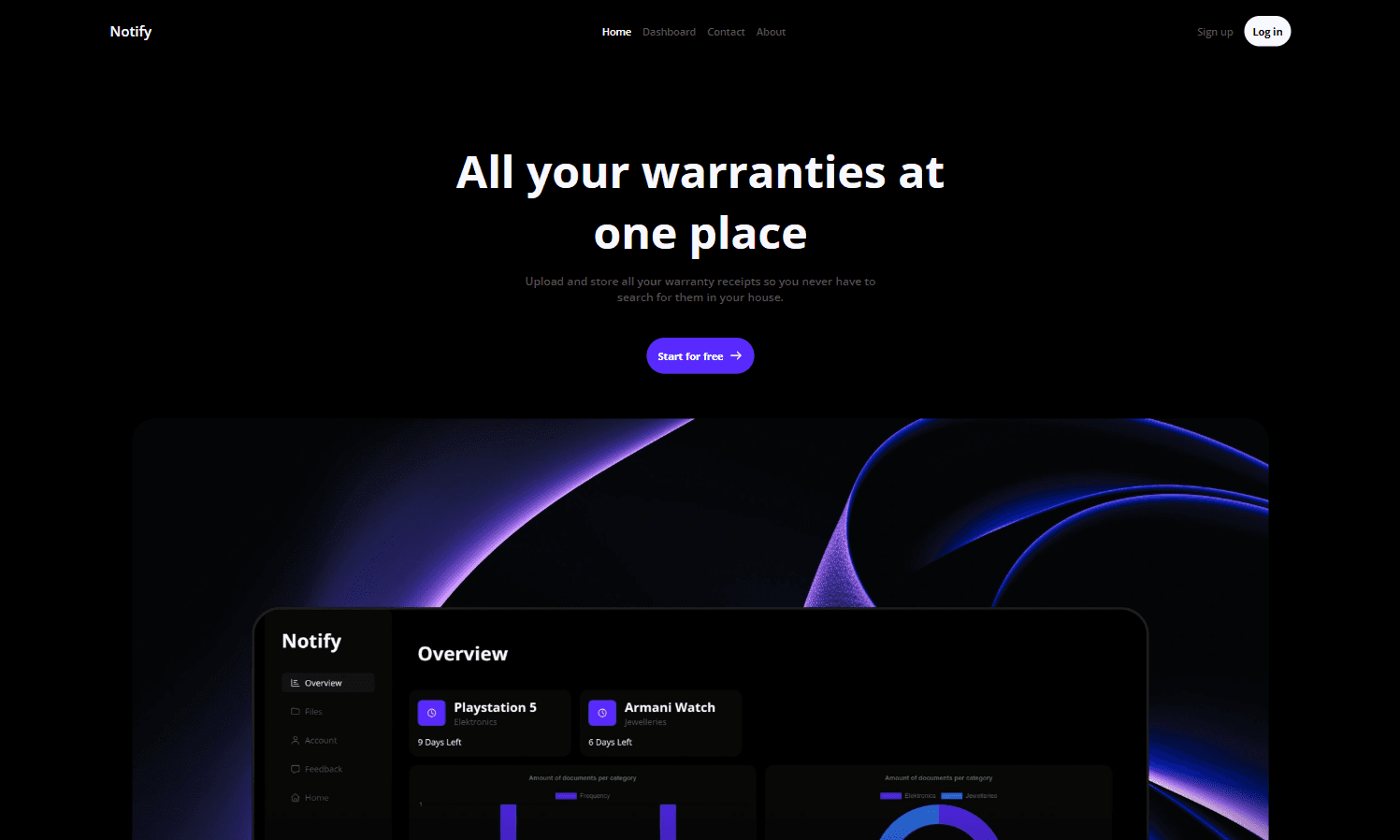 Notify website image